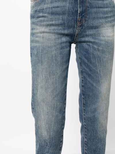 Shop R13 Cropped-leg Denim Jeans In Blau