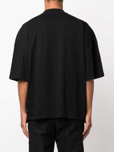 Shop Jil Sander Short-sleeved Cotton T-shirt In Schwarz