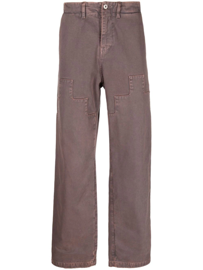 Shop Marcelo Burlon County Of Milan Cross Straight-leg Trousers In Rosa