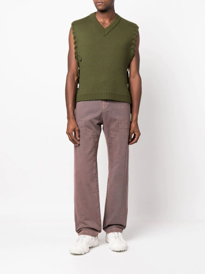 Marcelo Burlon County Of Milan Cross Patch Straight-leg Pants In Rosa