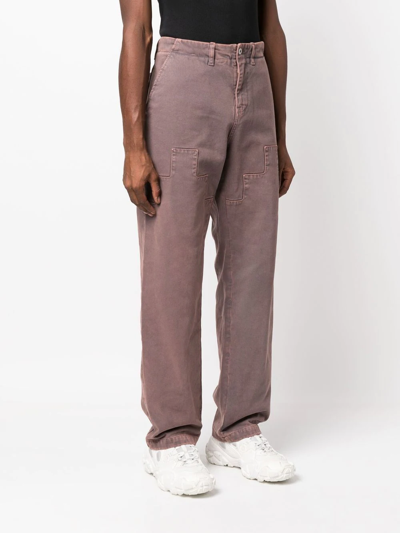 Marcelo Burlon County Of Milan Cross Patch Straight-leg Pants In Rosa