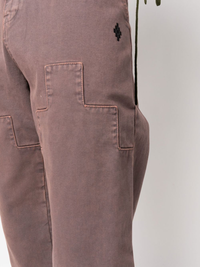 Marcelo Burlon County Of Milan Cross Patch Straight-leg Pants In Rosa
