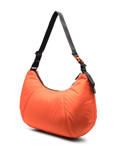Shop Moncler Padded Shoulder Bag In Orange