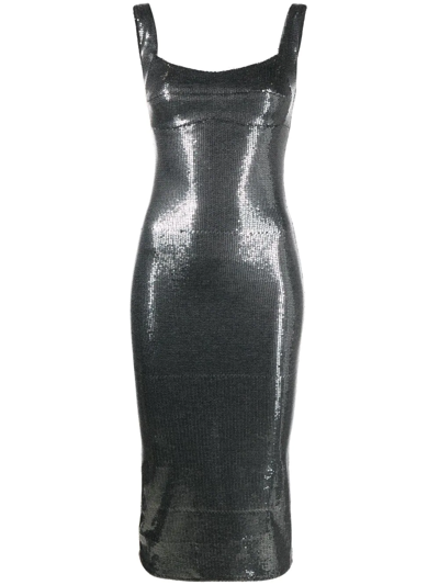 Atu Body Couture Sequinned Bodycon Midi Dress In Grau