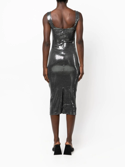 Shop Atu Body Couture Sequinned Bodycon Midi Dress In Grau