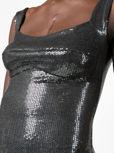 Atu Body Couture Sequinned Bodycon Midi Dress In Grau