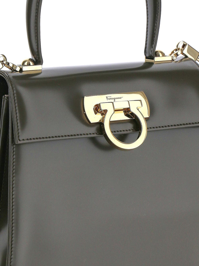 Ferragamo Iconic Top Handle In Brown | ModeSens