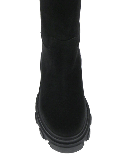 Gia Borghini Black Slip-on Boots With Chunky Sole In Black