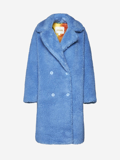 Shop Apparis Dasha Faux Shearling Coat In Marina Blue