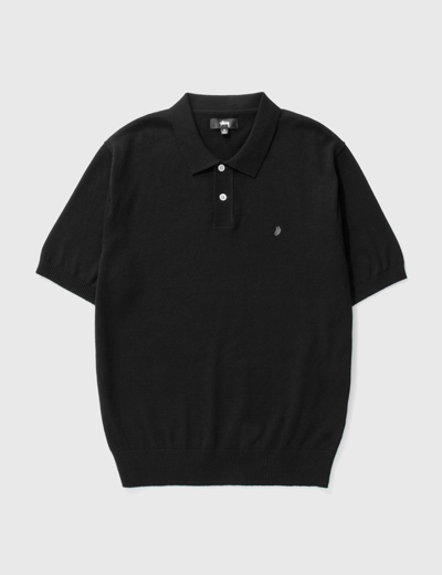 Shop Stussy Classic Ss Polo Sweater In Black