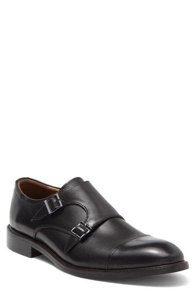 Shop Winthrop Parklane Suede Double Monk Strap Shoe In Black