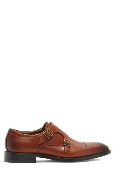 Winthrop Parklane Suede Double Monk Strap Shoe In Cognac