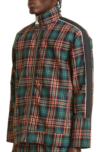 Shop Ahluwalia Dapo Tartan Track Jacket In Multicolor Blue/ Brown Check