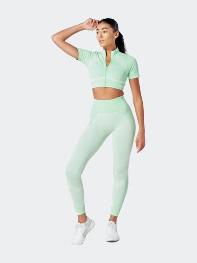 Shop Twill Active Recycled Colour Block Body Fit Legging In Green