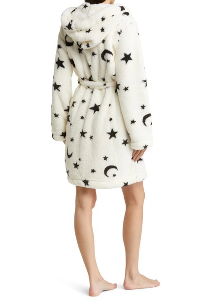 Shop Ugg Aarti Faux Shearling Hooded Robe In White Celestial