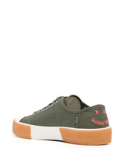Shop Ps By Paul Smith Embroidered-logo Sneakers In Green