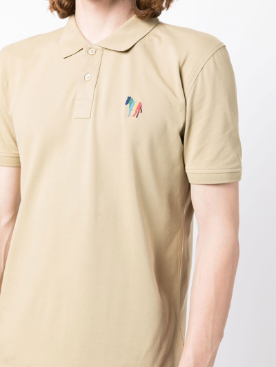 Shop Ps By Paul Smith Logo-embroidered Polo Shirt In Green