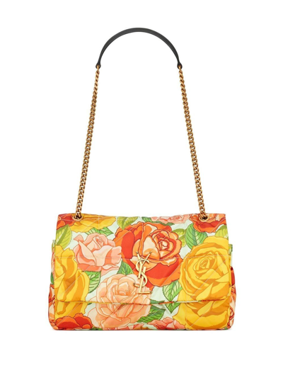 Shop Saint Laurent Medium Jamie Floral-print Shoulder Bag In Red