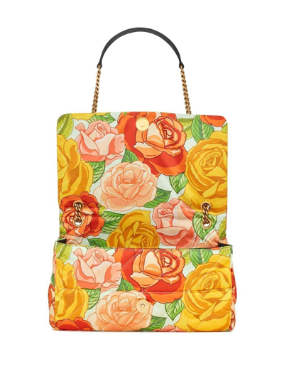 Shop Saint Laurent Medium Jamie Floral-print Shoulder Bag In Red
