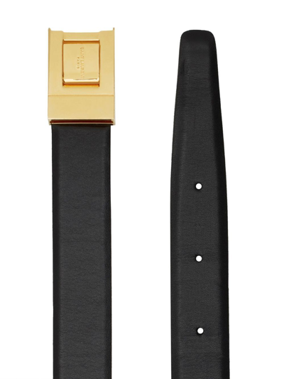 Shop Saint Laurent Logo-buckle Belt In Black