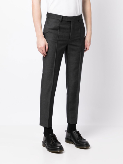 Shop Undercover Cropped Mohair-blend Trousers In Grey
