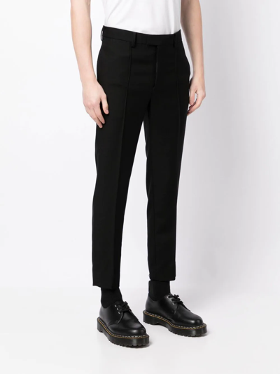 Shop Undercover Cropped Mohair-blend Trousers In Black