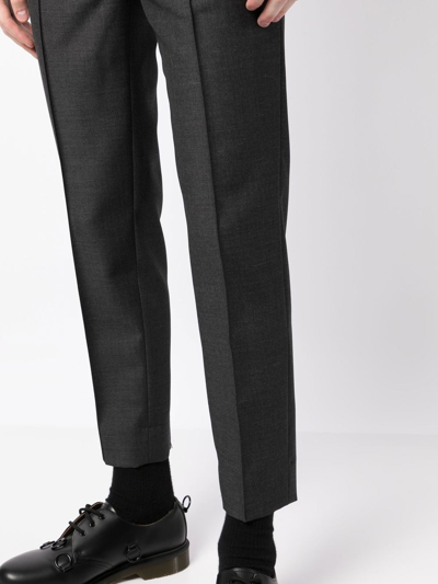 Shop Undercover Cropped Mohair-blend Trousers In Grey