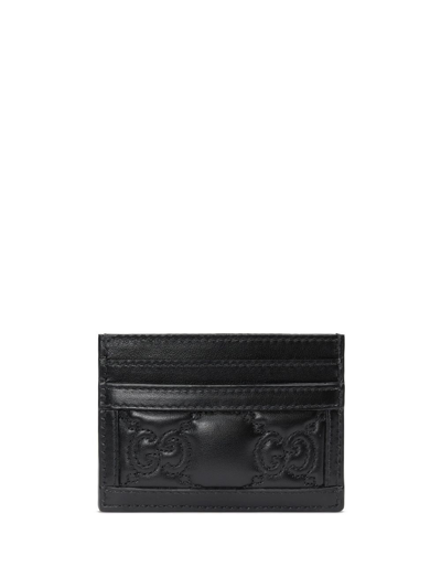 Shop Gucci Gg Matelassé Card Case In Black