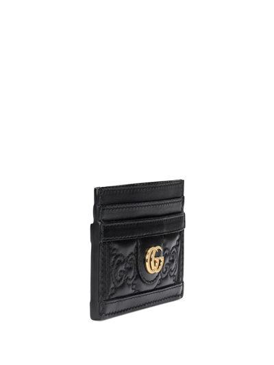 Shop Gucci Gg Matelassé Card Case In Black