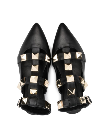 Shop Florens Leather Studded Sandals In 12v Black