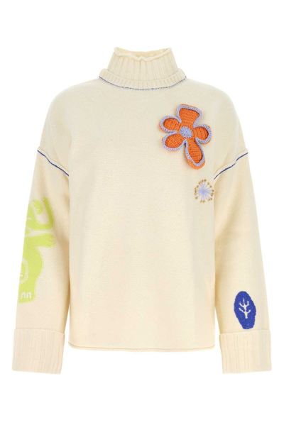 Shop Mcq By Alexander Mcqueen Mcq Alexander Mcqueen Embroidered High Neck Knitted Jumper In White