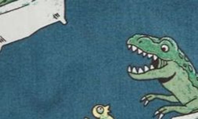 Shop Sovereign Code Kids' Frenzy Bathtub Dinosaur Print Short Sleeve Button-up Shirt In Bath Time / Charcoal