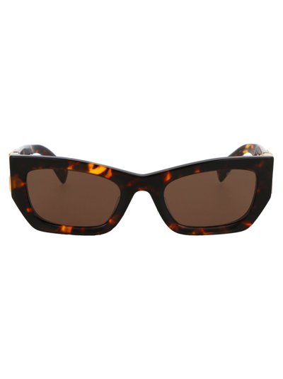 Shop Miu Miu Eyewear Rectangular Frame Sunglasses In Multi