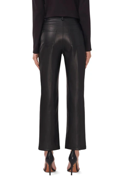Shop Halogen Straight Leg Faux Leather Pants In Rich Black