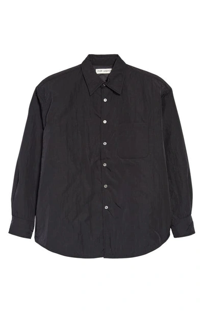 Shop Our Legacy Borrowed Padded Tech Shirt Jacket In Padded Black