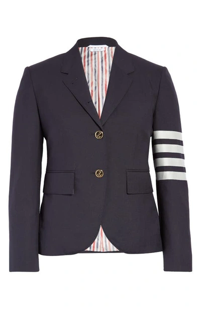 Shop Thom Browne Stripe High Armhole Wool Sport Coat In Navy