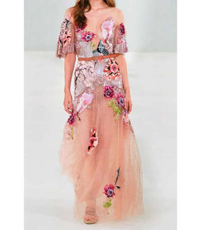 Shop Temperley London Petal Gown In Blush