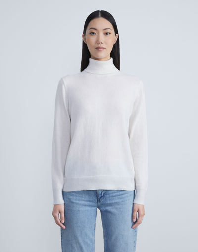 Shop Lafayette 148 Plus-size Cashmere Turtleneck Sweater In White