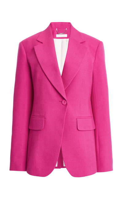 Shop Chloé Silk-wool Blazer Jacket In Pink
