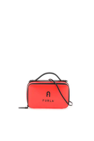 Shop Furla Nylon 'babylon' Mini Bag In Red,black