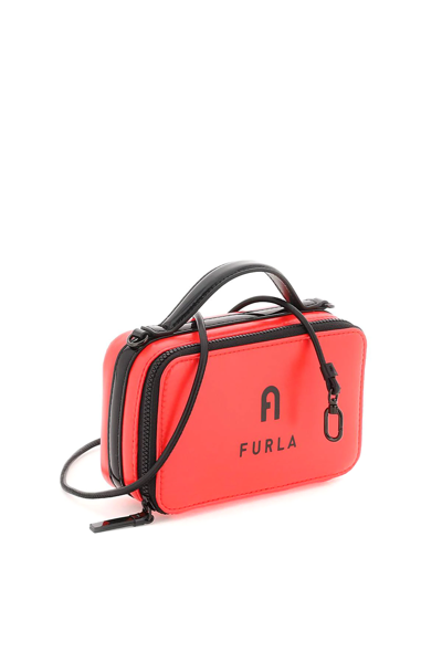 Shop Furla Nylon 'babylon' Mini Bag In Red,black