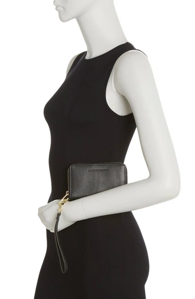 Shop Aimee Kestenberg Zip Around Wristlet In Black/ Black