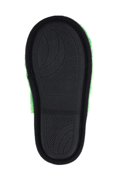 Sg Footwear Kids' Minecraft Creeper Scuff Faux Fur Slipper In Green