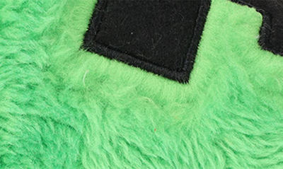 Sg Footwear Kids' Minecraft Creeper Scuff Faux Fur Slipper In Green