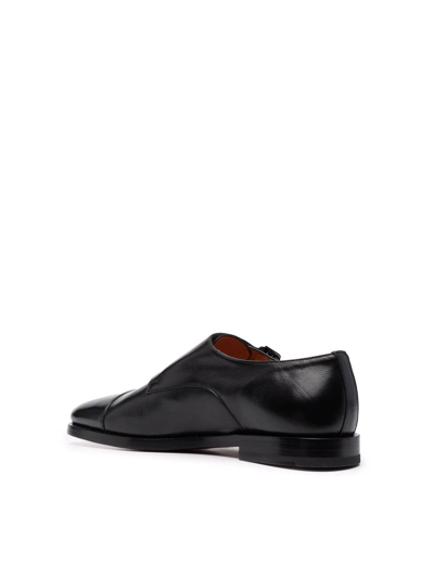 Shop Santoni Men's Black Other Materials Monk Strap Shoes