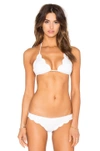 Marysia Broadway Scallop-edged Triangle Bikini Top In Off White