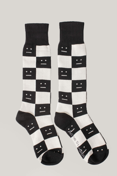 Shop Acne Studios The Face Series Checkered Socks