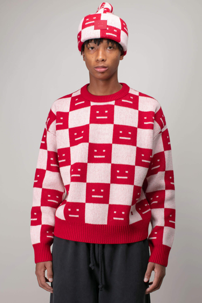 Shop Acne Studios The Face Series Crewneck Wool Sweater