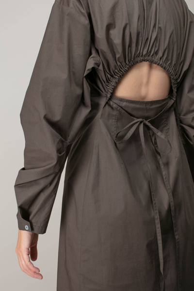 Shop Acne Studios Cut-out Midi Shirt Dress Mud