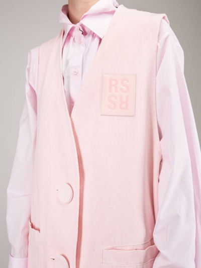 Raf Simons Denim Oversized Gilet With Covered Buttons